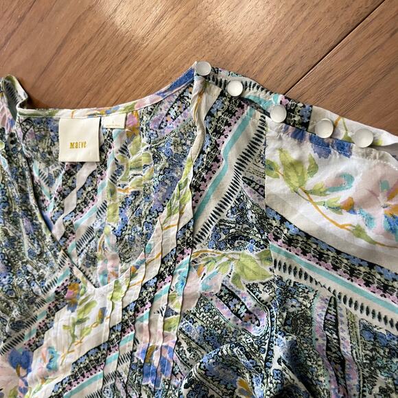 Maeve Top Size 0 Medium Floral Flutter Sleeve Maya - Picture 6 of 10